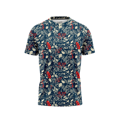 Blue Holly Leaves & Berries Men’s T-Shirt