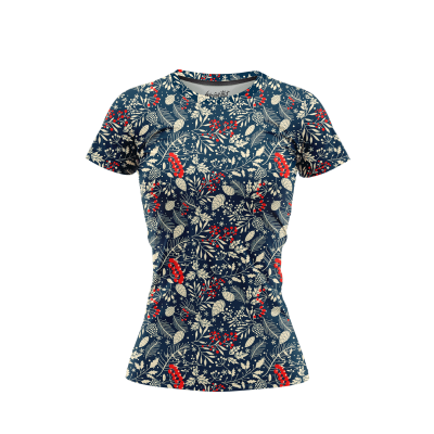 Blue Holly Leaves & Berries Women’s T-Shirt