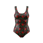 Elegant Poinsettia & Mistletoe Bodysuit