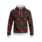 Elegant Poinsettia & Mistletoe Hoodie