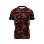 Elegant Poinsettia & Mistletoe Men’s T-Shirt