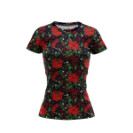 Elegant Poinsettia & Mistletoe Women’s T-Shirt