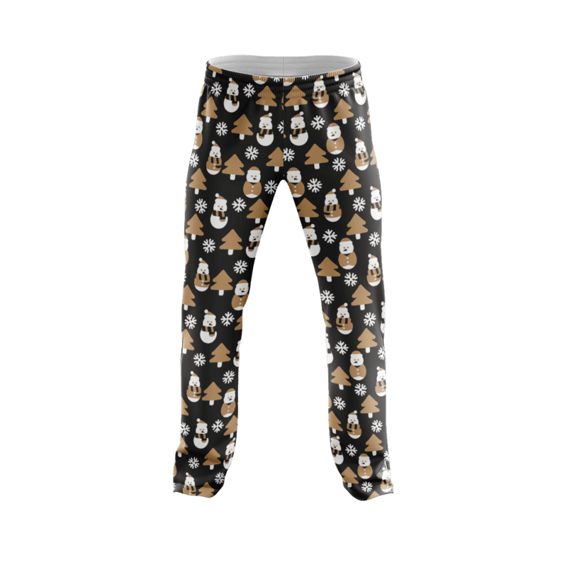 Golden Snowman PajamaPantsFront 1