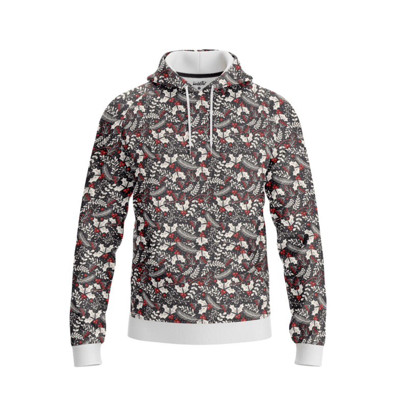 Holly Leaves and Berries HoodieFront 22
