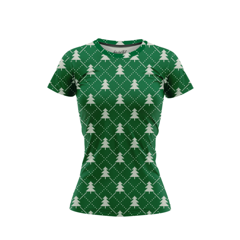 Knitted Green Xmas Trees Women’s T-Shirt