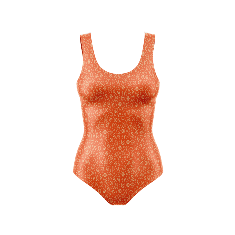 Orange Xmas Bells Cookies BodysuitFront 35