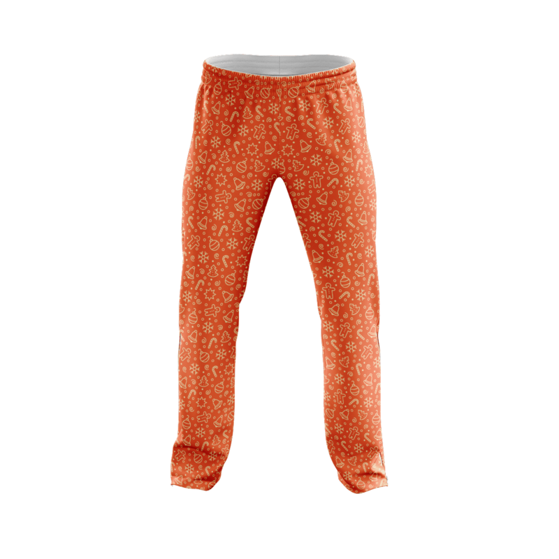 Orange Xmas Bells Cookies PajamaPantsFront