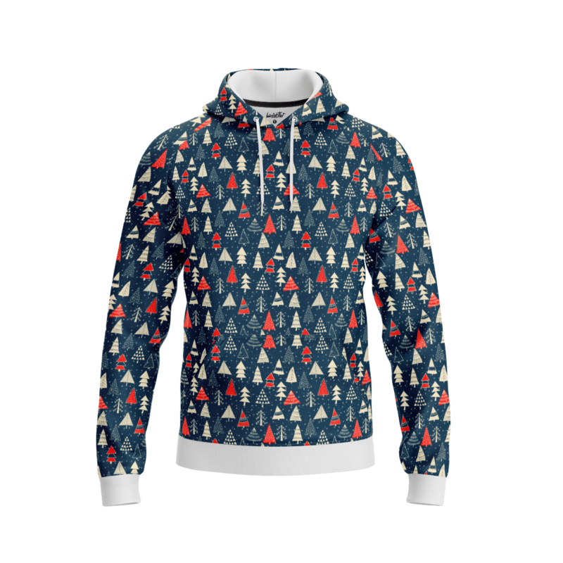 Red Blue Xmas Trees HoodieFront 39