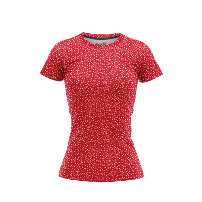 Snowflakes over Red Women’s T-Shirt
