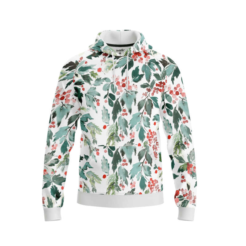 Watercolor Poinsettia HoodieFront 50