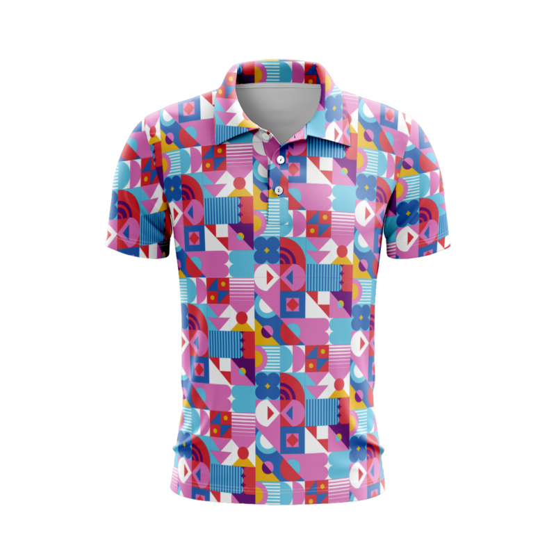 Geometric Chromatics PoloShirtMenFront