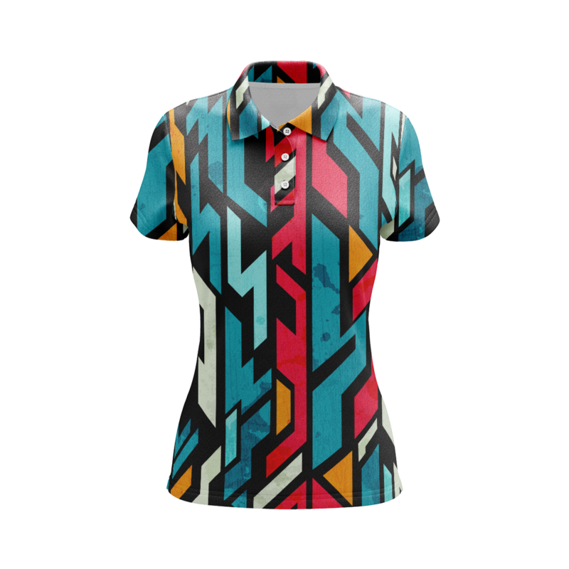 Geometric Dimensions PoloShirtWomenFront