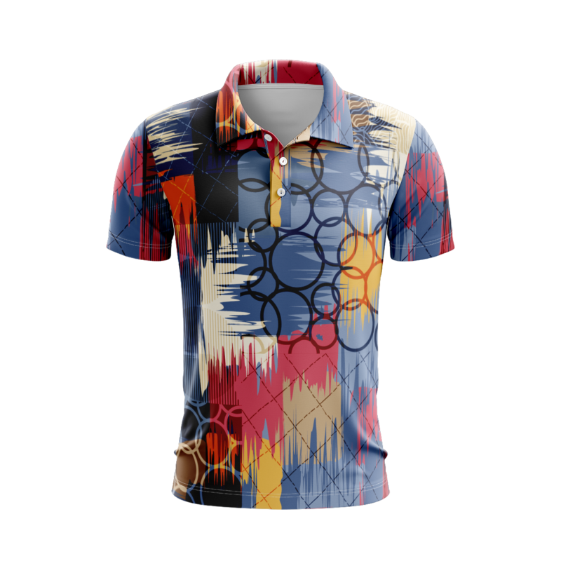 Geometric Flourish PoloShirtMenFront