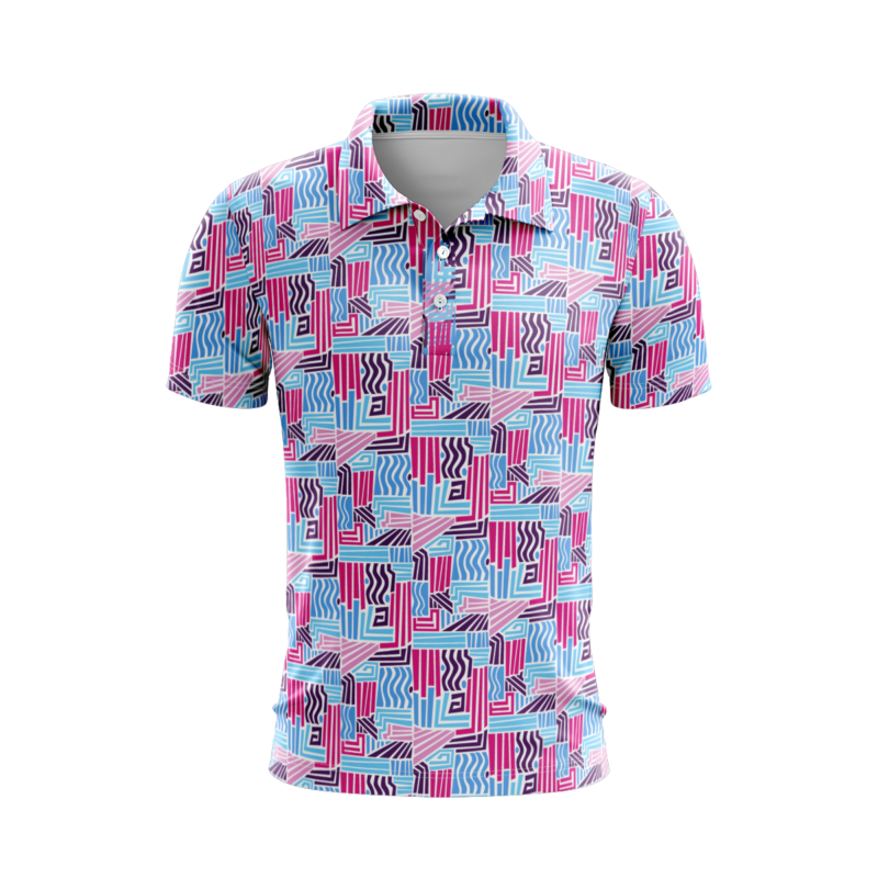 Geometric Transitions PoloShirtMenFront