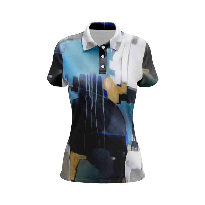 Abstract Aquatics PoloShirtWomenFront