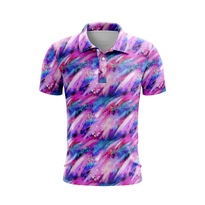 Abstract Watercolor Flair Men’s Polo Shirt