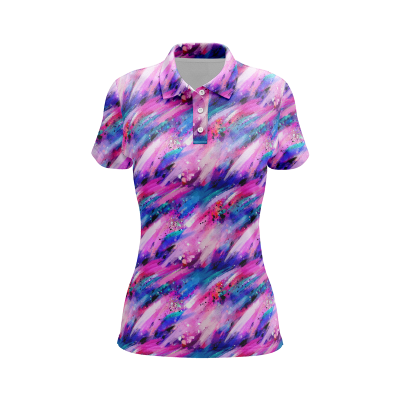 Abstract Watercolor Flair Women’s Polo Shirt