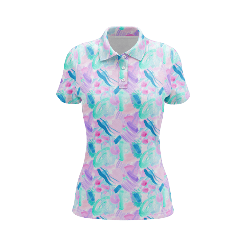 Aqua Blush PoloShirtWomenFront