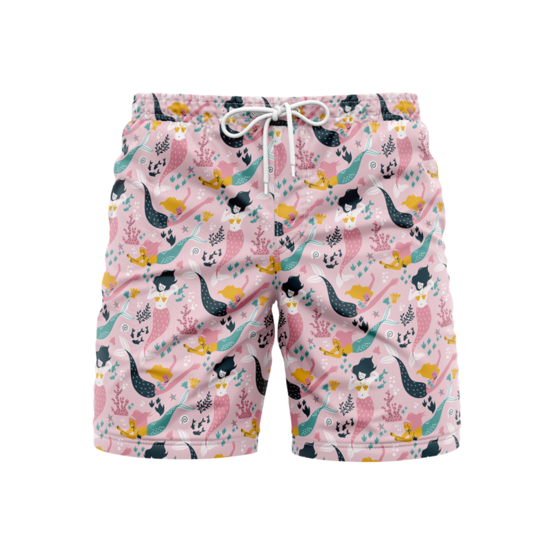 Black and White Safari Swim Trunks