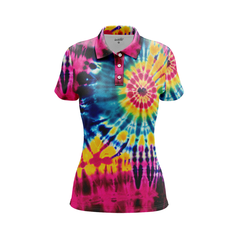 Colorful tie dye creations PoloShirtWomenFront