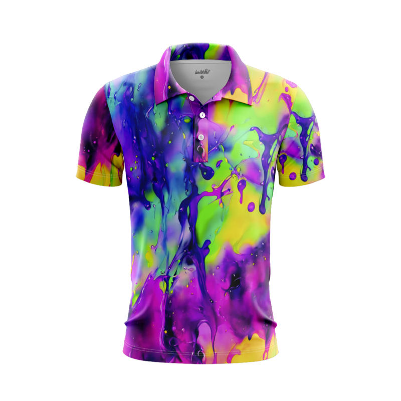 Delightful tie dye series 1 PoloShirtMenFront