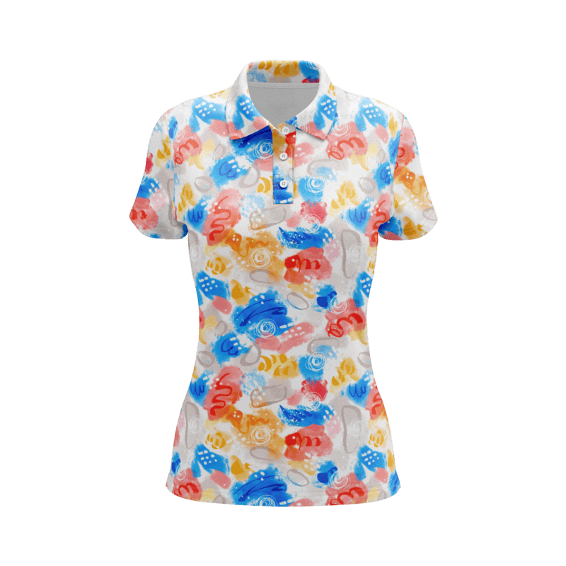 Dreamy Watercolor PoloShirtWomenFront