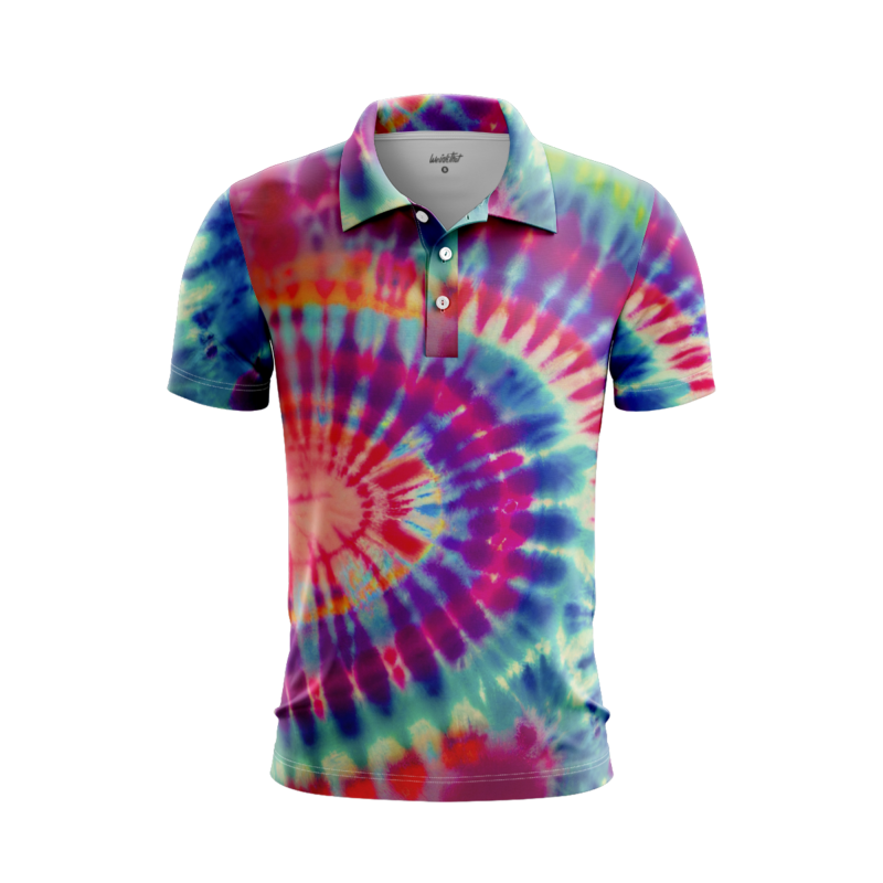 Earthy tie dye ensembles PoloShirtMenFront