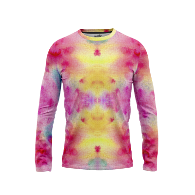 Galactic Twilight Tie-Dye Men’s Long Sleeve Shirt