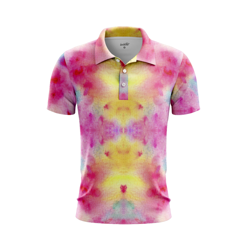 Galactic twilight tie dye PoloShirtMenFront