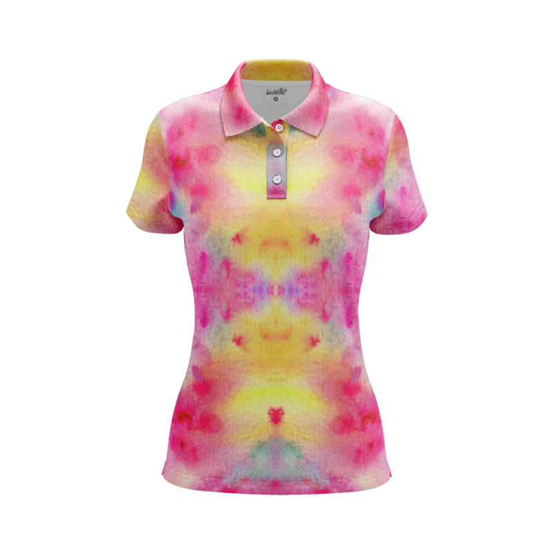 Galactic twilight tie dye PoloShirtWomenFront