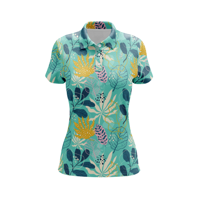 Luxury Golden Flora Women’s Polo Shirt