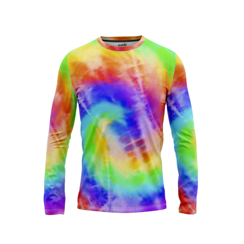 Psychedelic tie dye styles LongSleeveMenFront