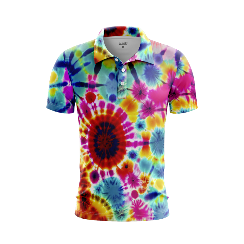 Retro inspired swirls PoloShirtMenFront