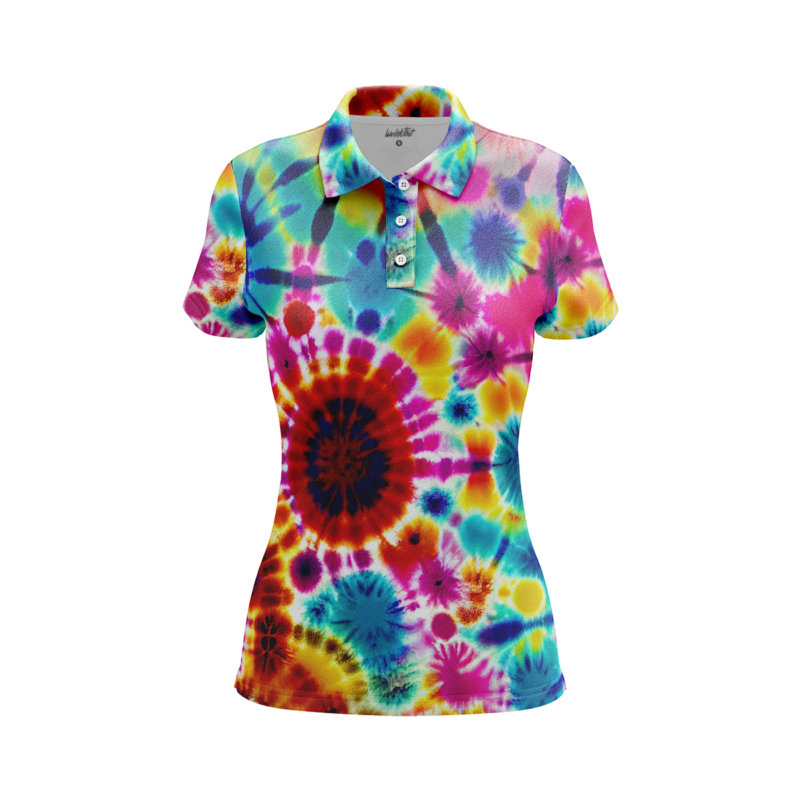 Retro inspired swirls PoloShirtWomenFront