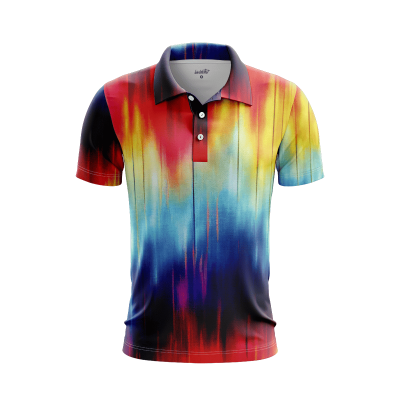 Serene Watercolor Effects Men’s Polo Shirt