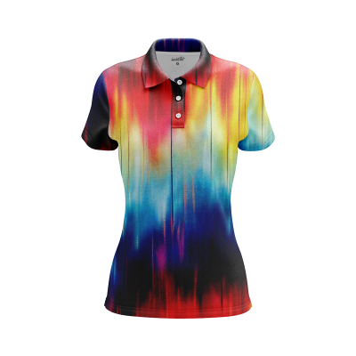 Serene Watercolor Effects Women’s Polo Shirt