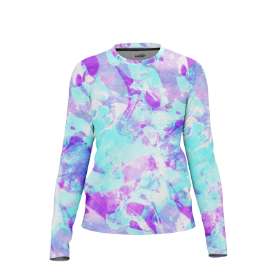 Summer-Themed Tie-Dye Women’s Long Sleeve Shirt