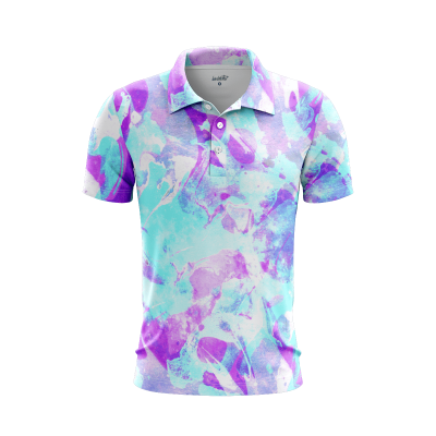 Summer-Themed Tie-Dye Men’s Polo Shirt