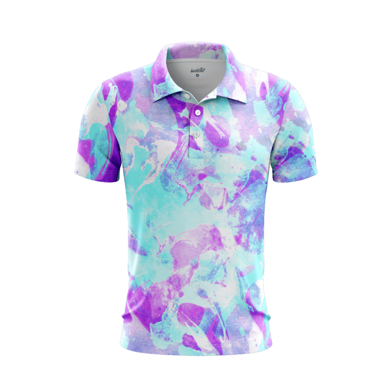 Summer themed tie dye PoloShirtMenFront