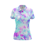 Summer-Themed Tie-Dye Women’s Polo Shirt