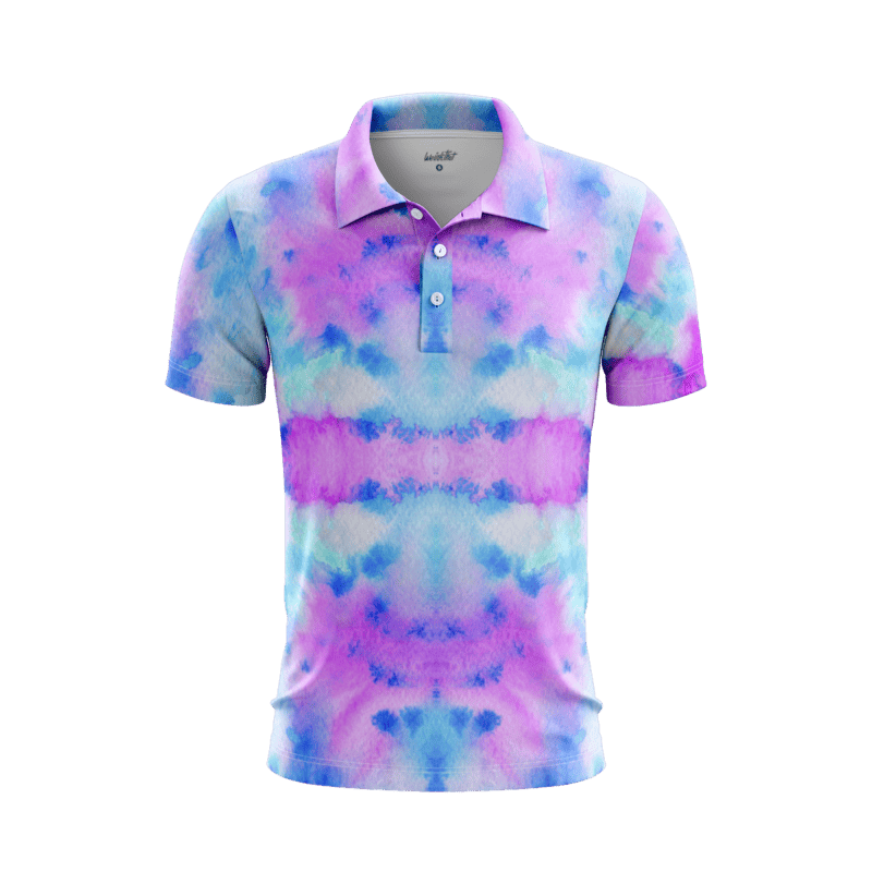 Unique tie dye fusion PoloShirtMenFront