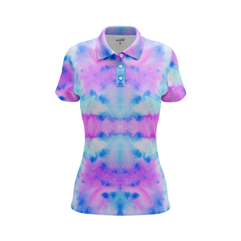 Unique tie dye fusion PoloShirtWomenFront