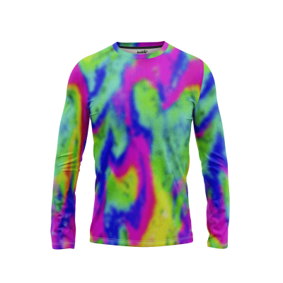 Vibrant Tie-Dye Fiesta Men’s Long Sleeve Shirt