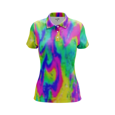 Vibrant Tie-Dye Fiesta Women’s Polo Shirt