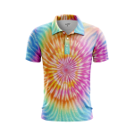 Vibrant Tie-Dye Patterns Men’s Polo Shirt