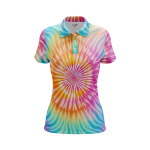Vibrant Tie-Dye Patterns Women’s Polo Shirt