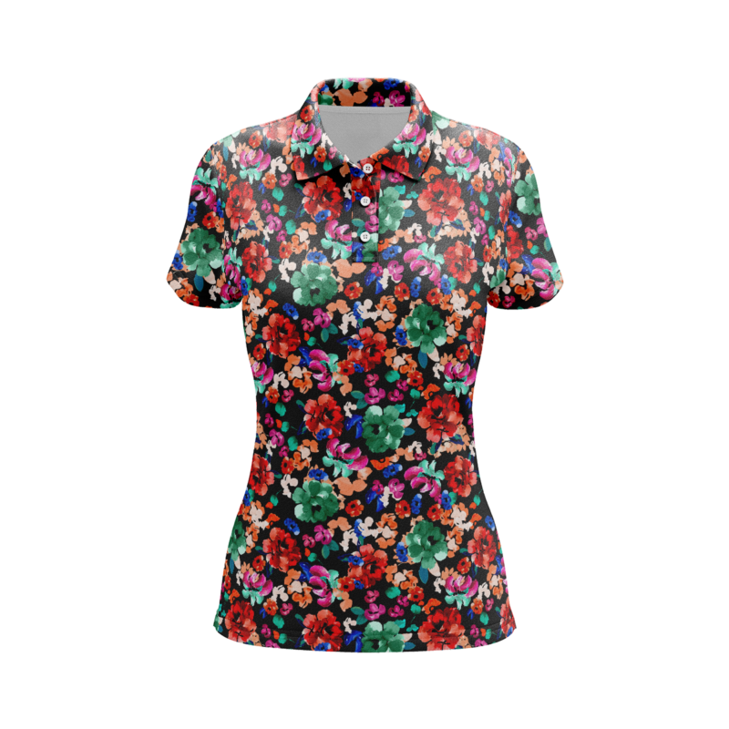 Watercolor Fusion PoloShirtWomenFront