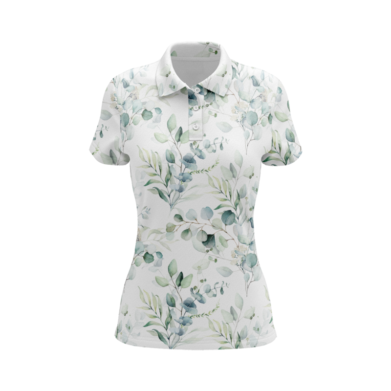 Watercolor Mist PoloShirtWomenFront