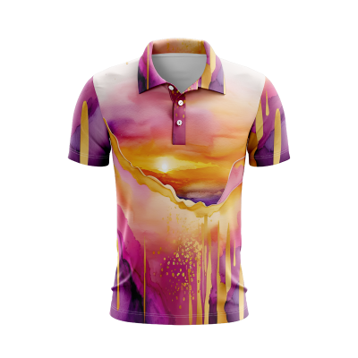 Watercolor Rhapsody Men’s Polo Shirt