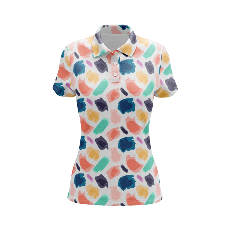 Watercolor Serenade PoloShirtWomenFront